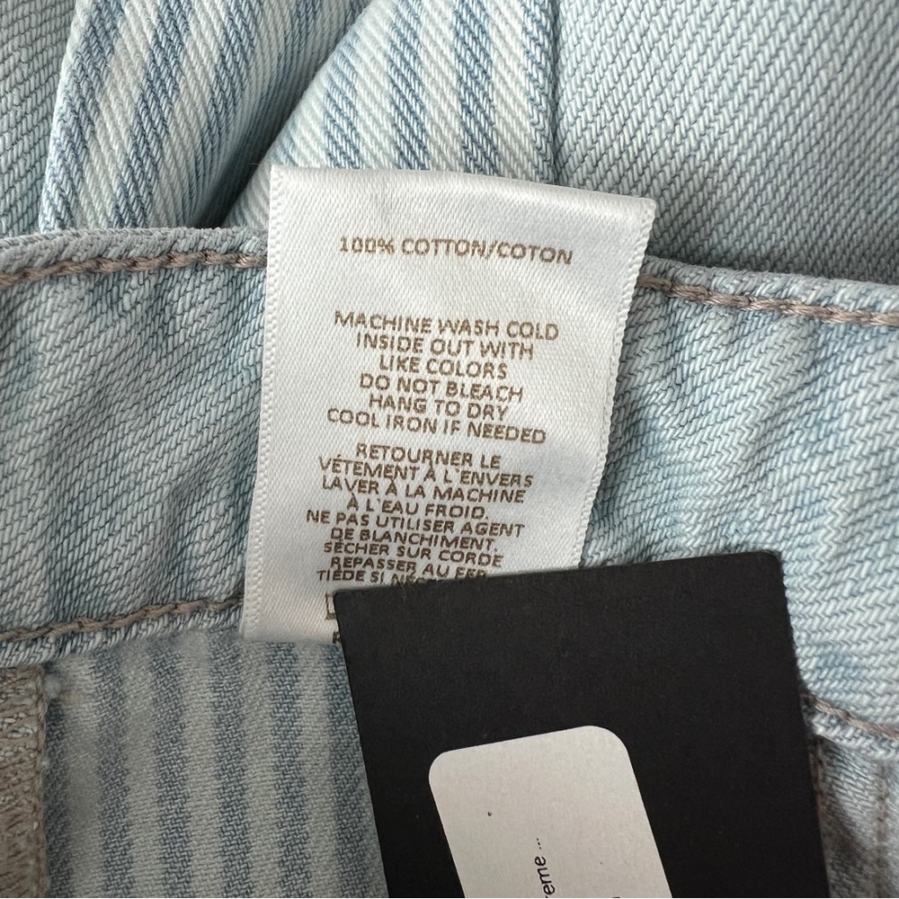 NOEND Denim Jeans Light Wash Hi Rise Wide Leg Pintuck Stripe Panels NWT 30 - Picture 12 of 14